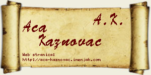 Aca Kaznovac vizit kartica